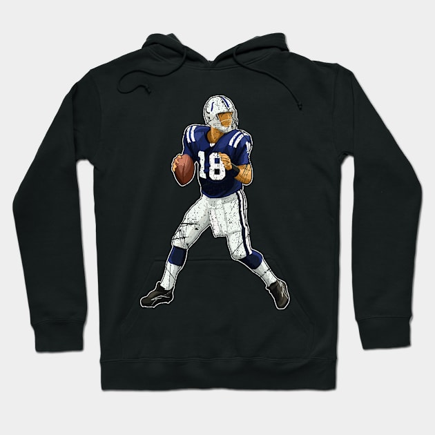 Peyton Manning 18 Drop Back Hoodie by LeannZiemann11